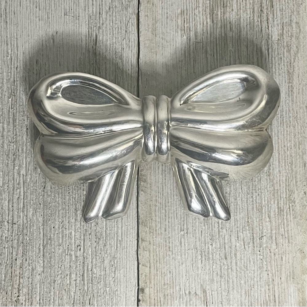 Vintage Taxco Mexico 925 Sterling Silver Bow Pin Brooch Pendant